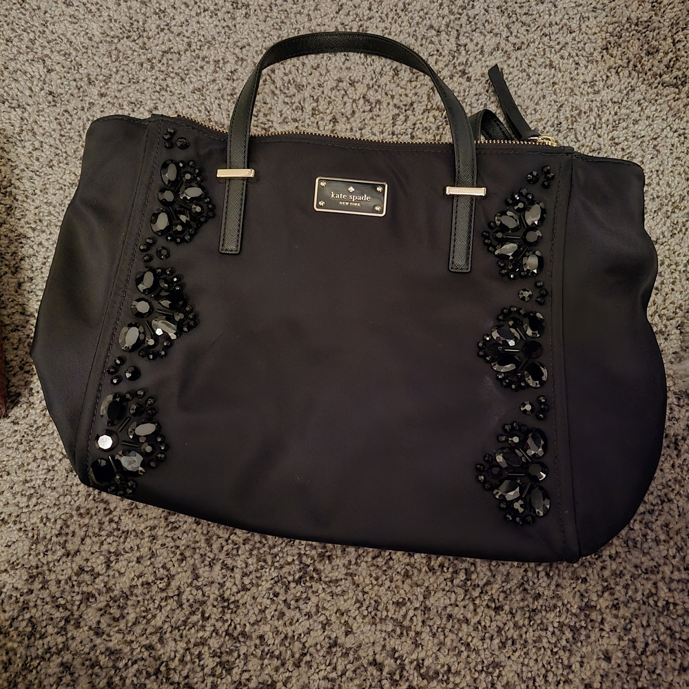Kate Spade Black Wilson Tote with Embellishments
